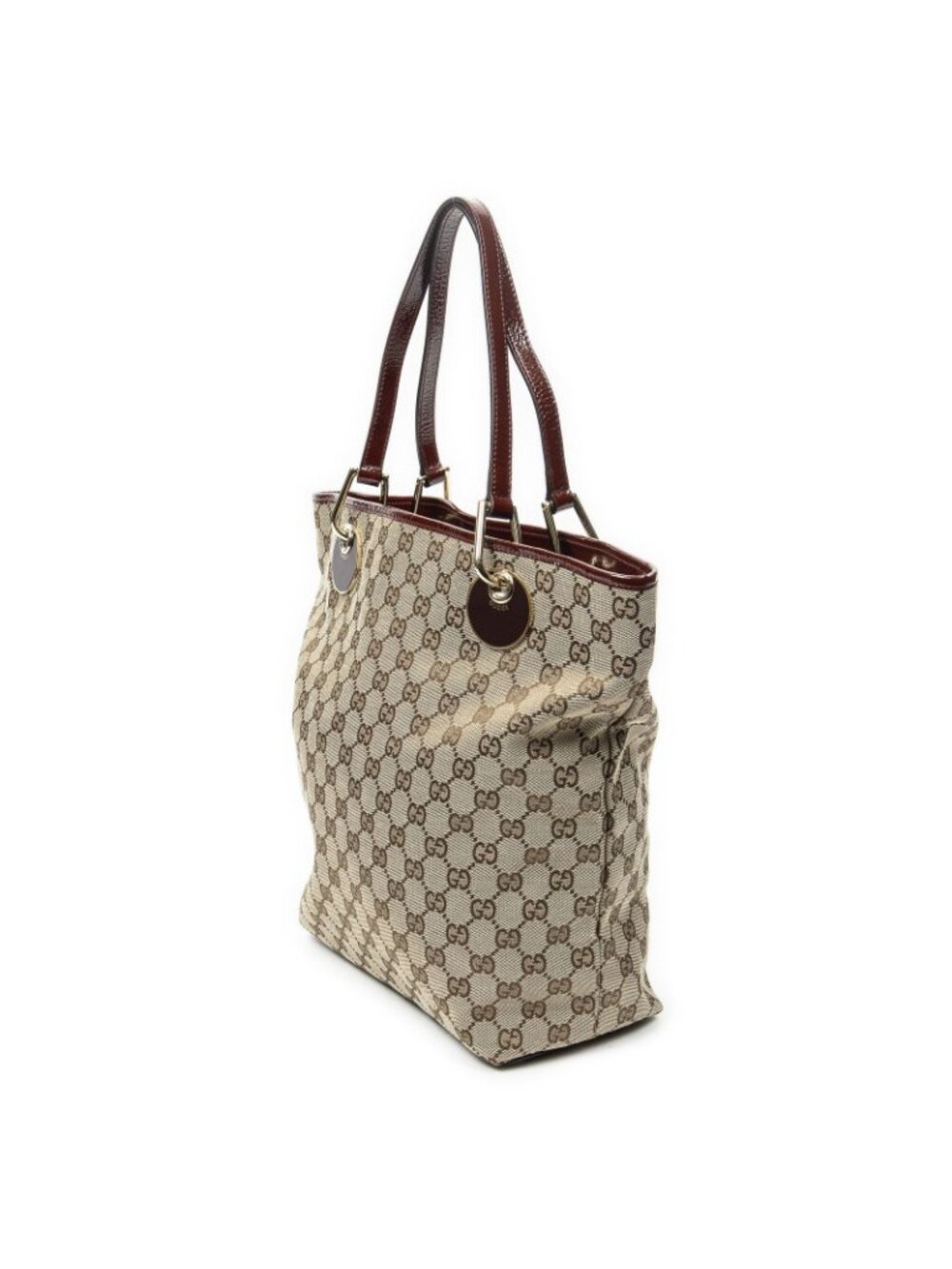 Gucci Eclipse Tote Maroon Beige GG Canvas - Picture 2 of 10